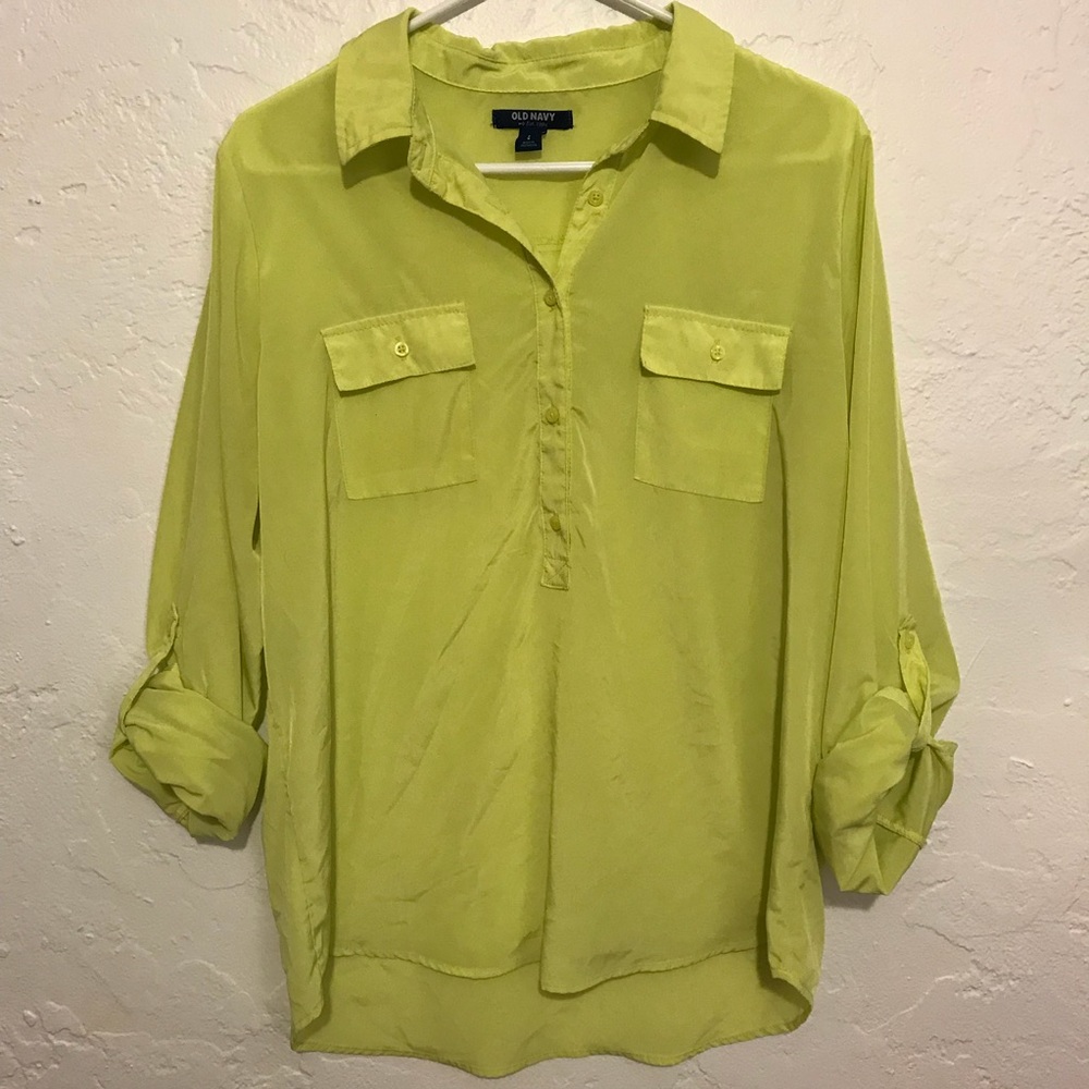 Old Navy Chartreuse Silky Top